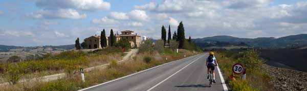 By Bicycle in the Crete Senesi area near Siena